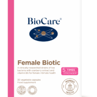 Probiootikum naistele sisalda 10 miljardit kliiniliselt uuritud elusbakterit, koos jõhvikaekstrakti ja B6 vitamiiniga naise intiimtervise, kuseteede ja hormoonide tasakaaluks.